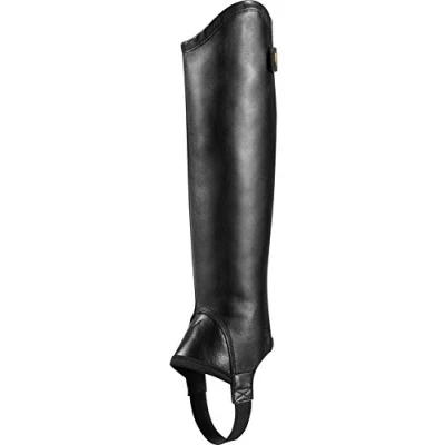 Image of ARIAT Concord chaps Smooth Black Easy Stretch Unisex Durable unlined half in premium full grain leather Chap Size M