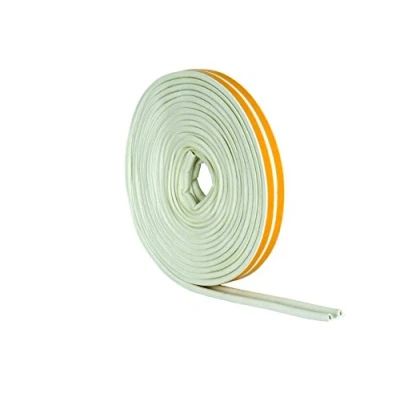 Image of STORMGUARD White 05SR034010MW 10m EPDM &#039;P&#039; Profile Self Adeshive Rubber Draught Excluder, L 10 Metres W 9mm H 5mm