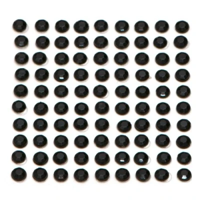 Image of 100 x Black Self Adhesive Diamante Stick On Rhinestone Gems 5mm