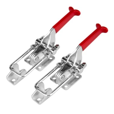 Image of POWERTEC 2PK Toggle Clamp, 2000 lbs Holding Capacity, 40341 Adjustable U Bolt Latch w/Antislip Hand Grip for Woodworking Jigs &amp; Fixtures, Smoker, Tire Carrier, Tool Box, Cabinet, Truck (20306 P2)