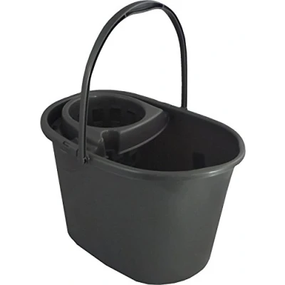 Image of Whitefurze Plastic Floor Mop Bucket with Wringer Silver