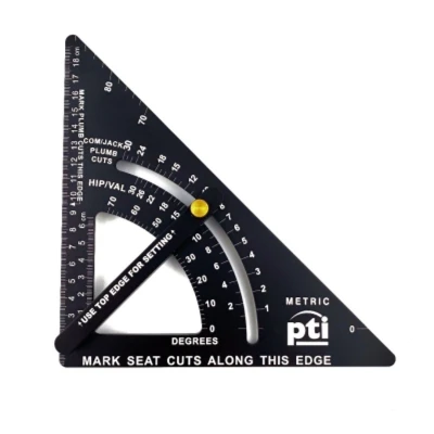 Image of PTI Adjustable Rafter Roofing Square 7 Inch, Aluminum Alloy, Metric &amp; Imperial Carpenter Set, Precision Speed Pencils Woodworking Tool Set