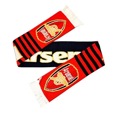 Image of Club Licensed Arsenal Stripe Scarf Navy/Red One Size