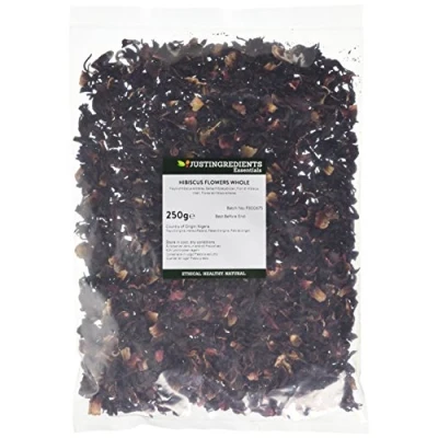 Image of JustIngredients Essentials Hibiscus Flowers Whole 250 g (Pack of 3)