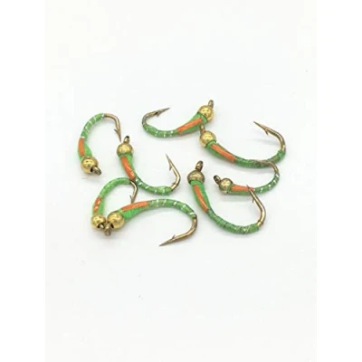 Image of Fly Fishing Lime Green BeadHead Epoxy Buzzers 8 pack trout flies Size 10 14#DR1 D