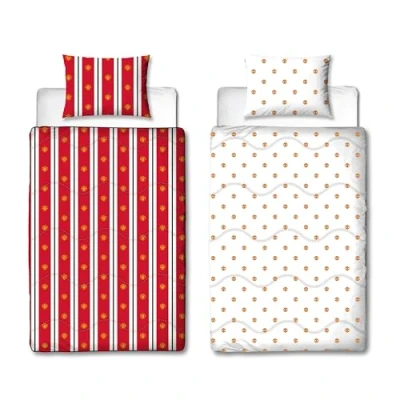 Image of Manchester United FC Official Single Bed Coverless Duvet Bedding Reversible Red White Football Quilt, Pillow Pillowcase Washable Perfect For Travelling Sleepovers 10.5 tog