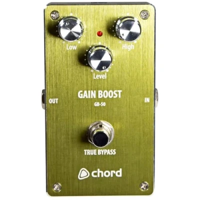 Image of Chord Guitar Effects Pedal GB 50 Gain Boost Pedal: Elevate Your Tone with 2 Band EQ for Amplifier Distortion and Solo Boosting, Strong Aluminium Housing