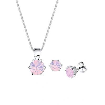 Image of Elli Jewelry Set Ladies Basic with Crystals in 925 Sterling Silver