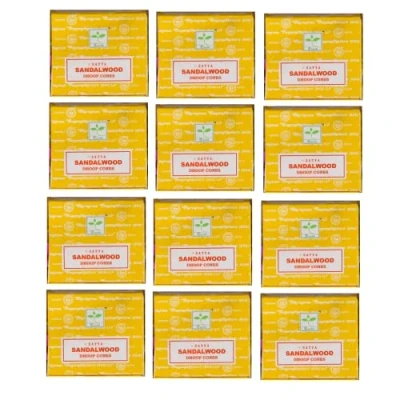 Image of Satya Sandalwood Incense Cone x12 pack, used for Aromatherapy, Spa, Yoga, Weddings, Reiki, Meditation, Healing by SAMASIA