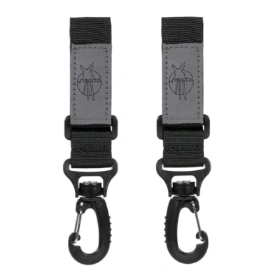 Image of Lässig carabiner pushchair hooks to attach the with Velcro, black, 2 pieces