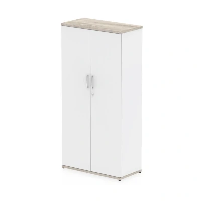 Image of Impulse 1600mm Cupboard Grey Oak and White