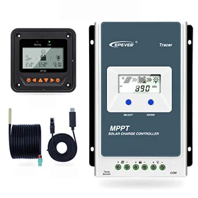 Image of EPEVER MPPT Solar Charge Controller Tracer AN Series 10A/20A/30A/40A with 12V/24V DC Automatically Identifying System Voltage(10A+MT50+RTS+RS485)