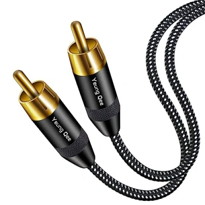 Image of Yeung Qee RCA Digital Audio Coaxial Cable 3m, Braided Male to 5.1 SPDIF Stereo Video Cord for Home Theater, HDTV, Subwoofer, Hi Fi Systems(3m)
