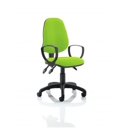 Image of Eclipse Plus III Lever Task Operator Chair Bespoke with Loop Arms In Myrrh Green