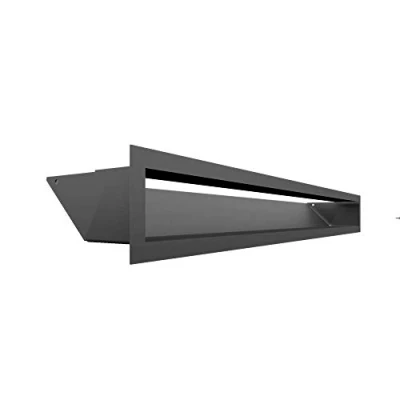 Image of KRATKI Ventilation Grille Air Warm 9 x 80 cm Graphite Exhaust for Chimney Intake at a 45 Degree Angle overheating Resistant Ideal Modern interiors