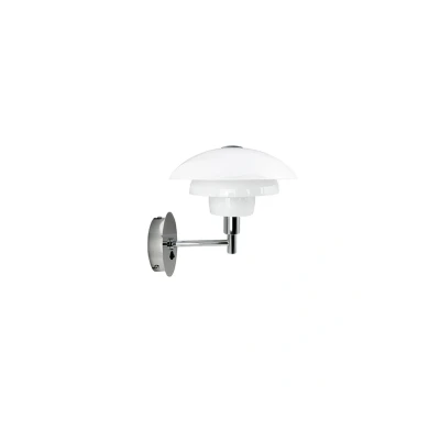 Image of Dyberg Larsen Morph wall lamp, opal/chrome, width 21 cm