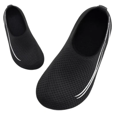 Image of Kids Swim Water Shoes for Boys Toddlers Baby Aqua Socks Quick Dry Pool Beach Barefoot Children（Line Black 18/19