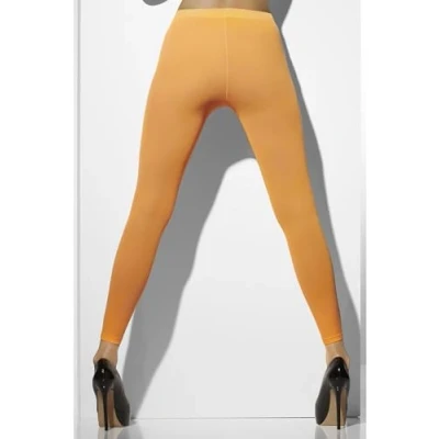 Image of Smiffys Opaque Footless Tights, Neon Orange , Fever Hosiery Fancy Dress, Dress Up Accessories