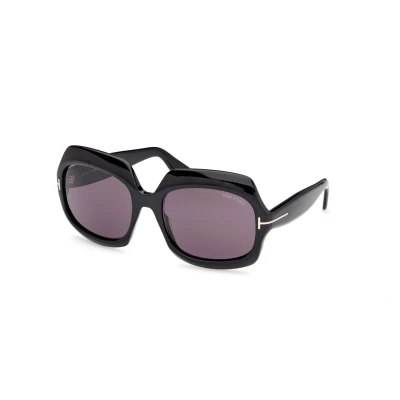 Image of Tom Ford FT1155 REN Sunglasses Glossy blacksmoke gray, Women&#039;s, Size: 60, black smoke gray
