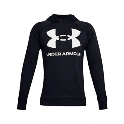 Image of Under Armour Men&#039;s Rival Fleece Big Logo Hd T Shirt, Pitch Gray Light Heather Black (012), M UK