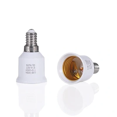 Image of Luminosa E14 to E27 Lamp Socket Adapter Converter Holder for LED Halogen Edison Energy Saving Smart Bulb (Pack of 2) / Convert Small Screw Large Convertor Adaptor/CE