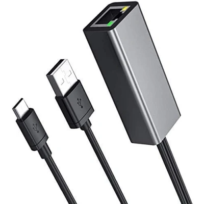 Image of Fire TV Stick Ethernet Adapter,Ethernet Adapter for and Chromecast,Chromecast Ultra 4k,Fire Cube,Chromecast 3/2/1,Micro USB to LAN RJ45 with Power Supply Cable