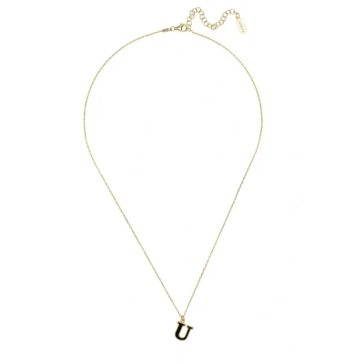 Image of Latelita Initial U Necklace, Women&#039;s, Size: One Size, Black