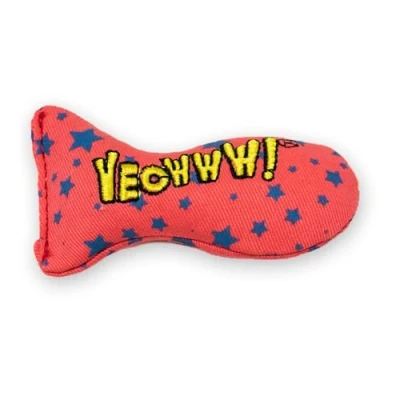 Image of YEOWWW Stinkies stars Cat Toy, red with blue