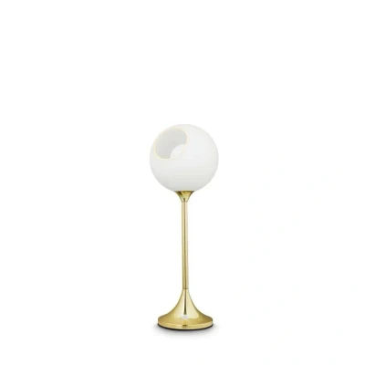 Image of DESIGN BY US Ballroom table lamp, white, glass, hand blown, dimmable
