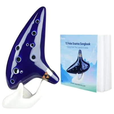 Image of Ohuhu Legend of Zelda Ocarina, Ocarina with Song Book, 12 Hole Alto C Gift for Fans Display Stand Protective Bag, Perfect Beginners and Professional Performance