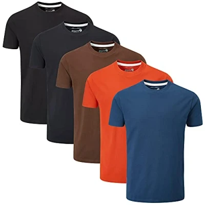 Image of Charles Wilson 5 Pack Plain Crew Neck T Shirt (Medium, Dark Essentials Type 42)