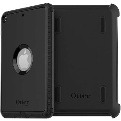 Image of OtterBox Defender Series iPad Mini 5th Gen Case Non Retail Packaging Black, Built in Screen Protector, Port Covers, Stand