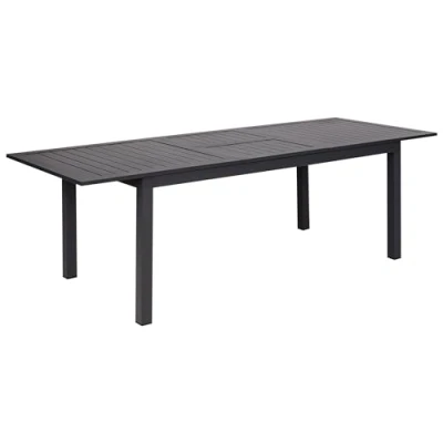 Image of Beliani Extending Garden Table 180/240 x 90 cm Aluminum Dark Grey Outdoor Furniture Skaloma