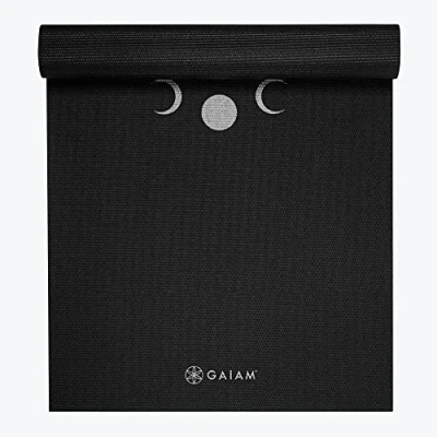 Image of Gaiam Yoga Mat Premium Print Extra Thick Non Slip Exercise &amp; Fitness for All Types of Yoga, Pilates Floor Workouts, New Moon, 6mm