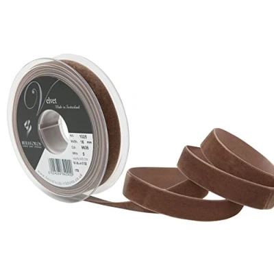 Image of Berisfords Velvet Ribbon, Cafe, 10.2 x 2.1 cm