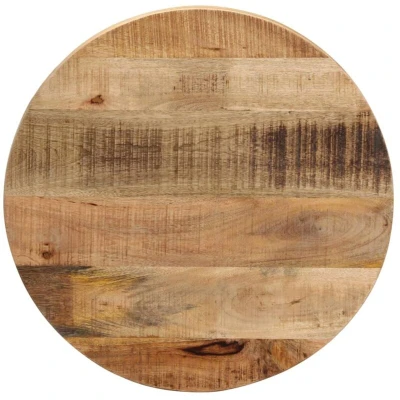 Image of vidaXL Solid Rough Mango Wood Tabletop 50x1.5 cm Rustic Round Furniture Top for Home &amp; Commercial Spaces, Easy to Clean