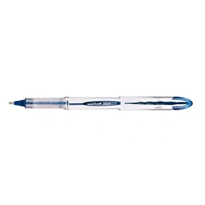 Image of Uni Ball 1 mm UB 200 Vision Elite Liquid Ink Rollerball Pen with Medium 0.6 Line Width and Blue (Pack of 12)