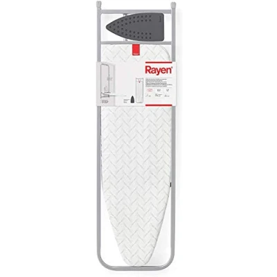 Image of Rayen Ironing Board for Doors, Painted Steel, White, Table Top Dimensions 33 x 110 cm