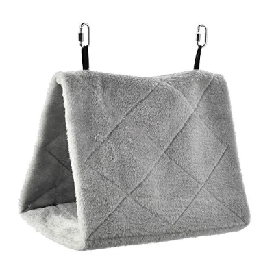 Image of Parrot Essentials Large Bird House Snuggle Hut Hideaway for Parrots, Budgies and Other Birds Fun Coloured Soft, Cozy Hanging Tent Sack Resting Hiding Toy Hammock Makes Them Feel Safe