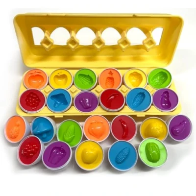 Image of xwin sportseries Kids Matching Eggs Vegetable 12pcs Puzzle Educational Learning Toy for Children Montessori Fun Baby Toys Sensory with Storage Box Gift Toddlers
