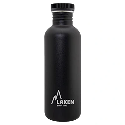 Image of LAKEN Unisex Adult Heavy Duty Stainless Steel Bottle 1 Litre Black