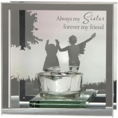 Image of Always my Sister Forever friend Reflections from the Heart Mirrored Tealight