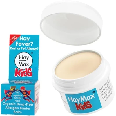 Image of HayMax Allergen Barrier Balm For Kids 5ml Organic, Natural &amp; Non Drowsy Hay Fever Allergy Relief Traps Blocks Pollen, Dust Other Particles Apply Around the Nose Eyes