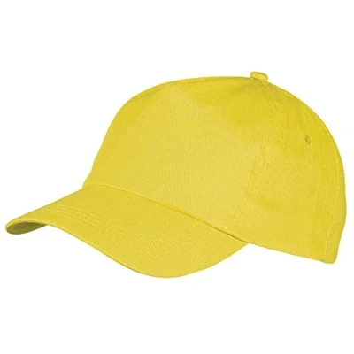 Image of eBuyGB Baseball Cap 100% Cotton Unisex Mens Womens Adjustable Adults Summer Classic Sports 5 Panel Hat Yellow