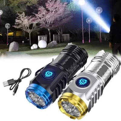 Image of Three Eyed Mons TER Mini Flashlight, Super Bright Hand Flashlight,Rechargeable LED Torch, Portable Power Flashlight for Home/Camping
