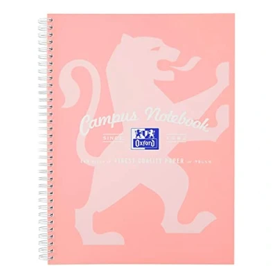 Image of Oxford Campus, A4 Notebook, Wirebound, Pastel Assorted Colour, 140 Pages, Single Notepad