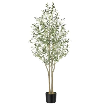 Image of Alupssuc 5FT Artificial Olive Tree, Fake Tree with Lifelike Leaves, Faux Indoor Outdoor for Home Living Room Bedroom Balcony Corner Office Garden Decor, 150cm