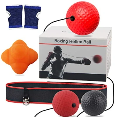Image of Reflex Ball with Reaction Bounce Ball, Training Set, 3 Difficulty Level Boxing Headband, Gloves, Perfect for Reaction, Agility, Punching Speed, Hand Eye Coordination