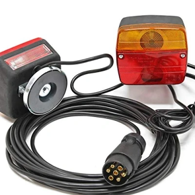Image of Wiltec Magnetic Trailer Lighting Kit with 7 Pin Plug and 2.5m Connecting Cable, IP67 Water Dust Resistant, Light Perfect for Various Trailers, Easy to Install