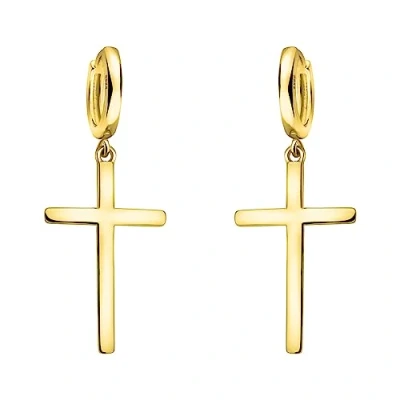 Image of SOFIA MILANI Women&#039;s Earrings 925 Silver Gold Plated Cross Stud Earring E1838